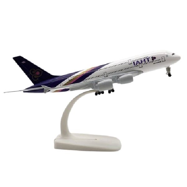  Mô hình máy bay bằng kim loại Thái Lan Thai Airways Airbus A380 20cm MB20070 