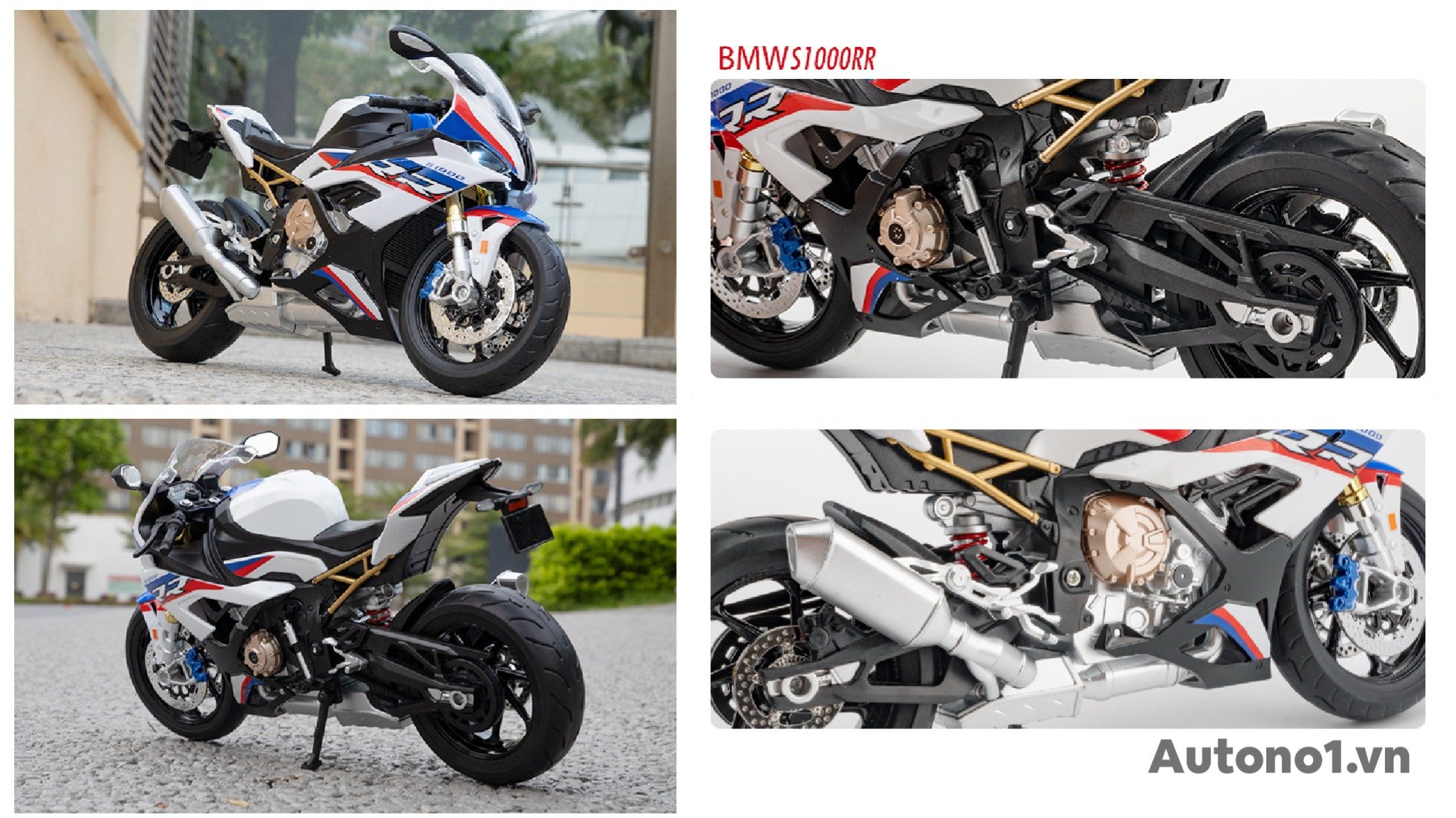  Mô hình xe BMW S1000RR tỉ lệ 1:9 Huayi Alloy MT050 