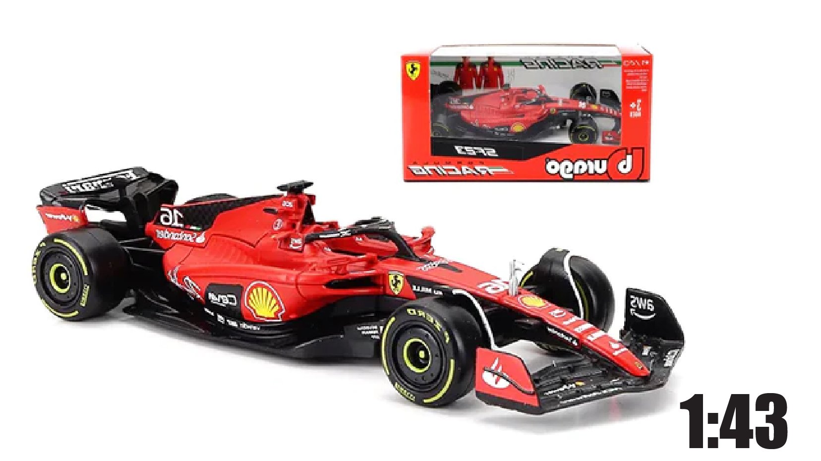  Mô hình xe đua F1 2023 Ferrari SF23 tỉ lệ 1:43 Bburago OT288 