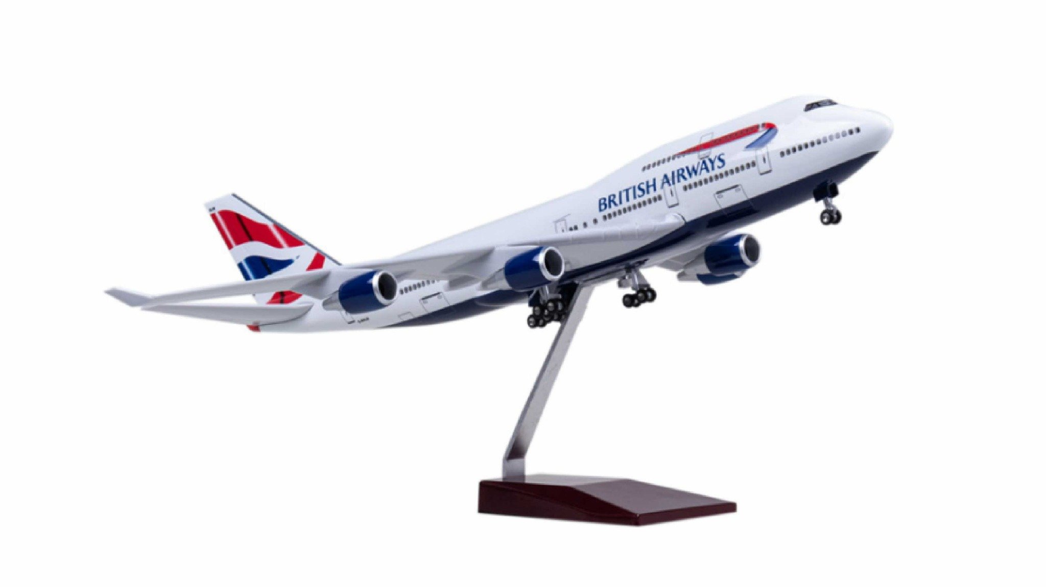  Mô hình máy bay British Airways Boeing B747 United Kingdom UK 47cm 1:160 có đèn led tự động theo tiếng vỗ tay hoặc chạm MB47038 