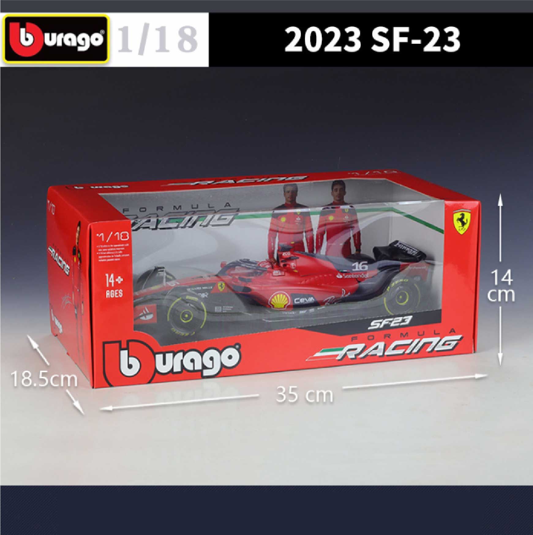  Mô hình xe đua F1-75 Ferrari Formula Racing SF23 2023 tỉ lệ 1:18 Bburago OT285 