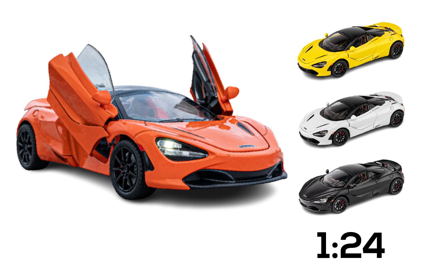  Mô hình xe ô tô Mclaren 720S full open tỉ lệ 1:24 Chezhi OT222 