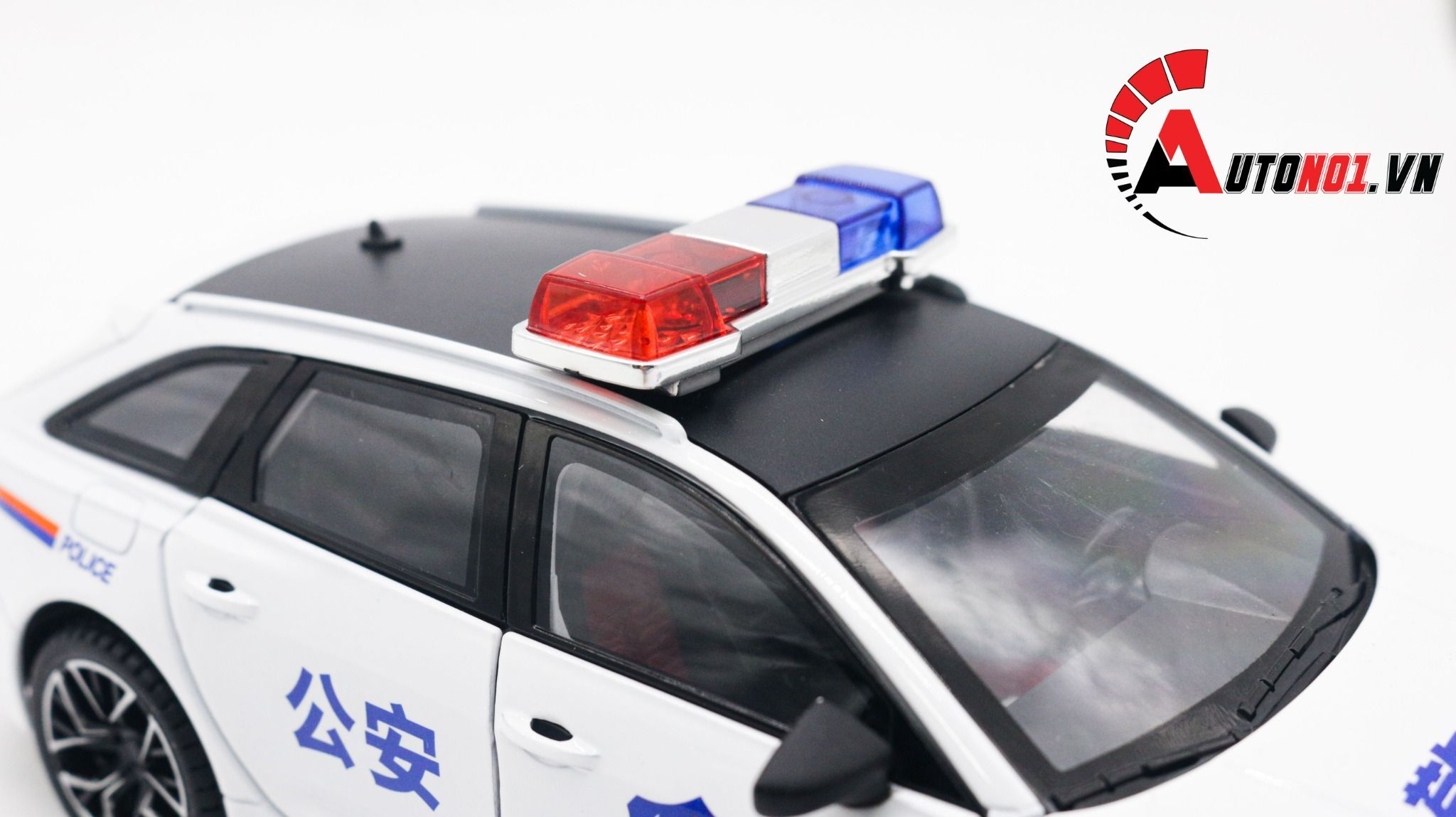  Mô hình xe ô tô Audi RS6 Police White tỉ lệ 1:24 Jinlifang OT196 