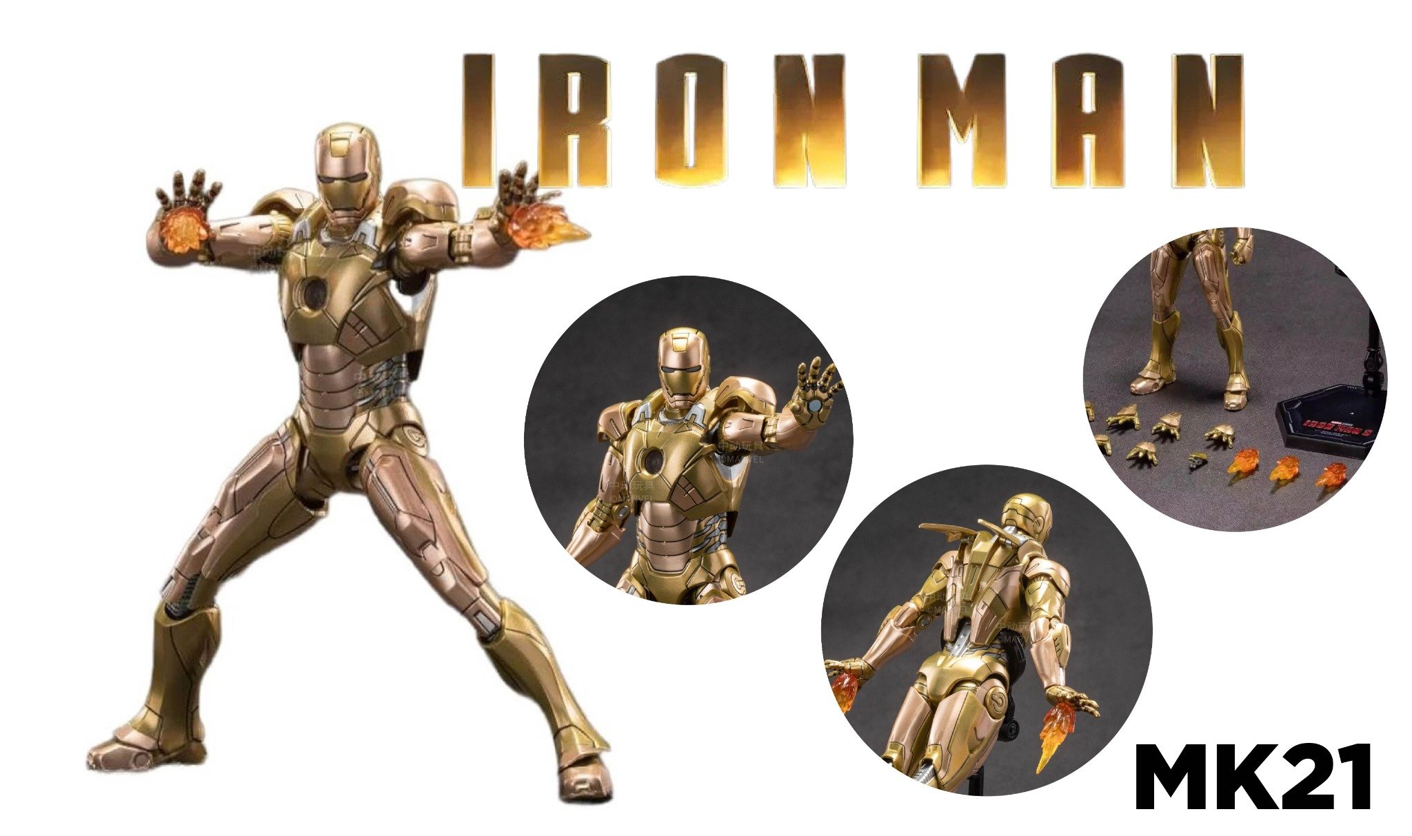  Mô hình nhân vật Marvel Iron man người sắt Mark 21 MK21 SHF Iron man 3 tỉ lệ 1:10 18CM ZD Toys FG262 