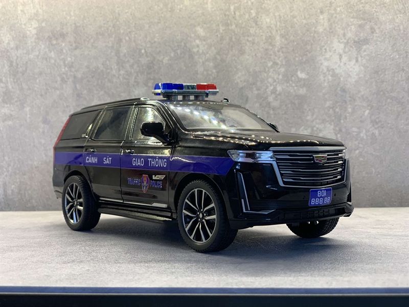  Mô hình xe ô tô độ CSGT tỉ lệ 1:24 Chezhi Autono1 Cadillac Escalade Black full open - có đèn - âm thanh tỉ lệ 1:24 OK Model DO24008 