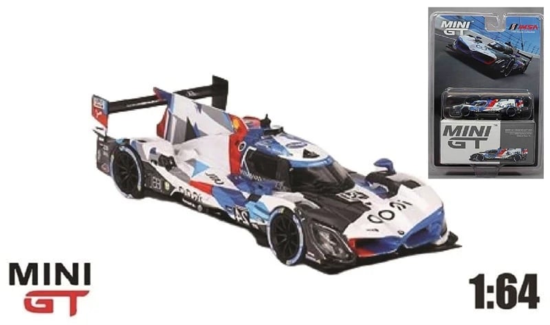  Mô hình xe đua BMW M HYBRID V8 GTP #24 BMW M TEAM RLL 2023 IMSA DAYTONA 24 HRS bản card tỉ lệ 1:64 MiniGT MGT00670 