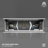  Hộp trưng bày mica mô phỏng bãi đỗ xe LAMBORGHINI kích thước 30x13.3x10cm tỉ lệ 1:64 MoreArt MO914005 