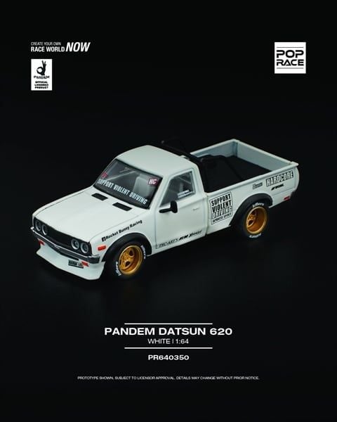  Mô hình xe Pandem Datsun 620 White tỉ lệ 1:64 Poprace PR640350 