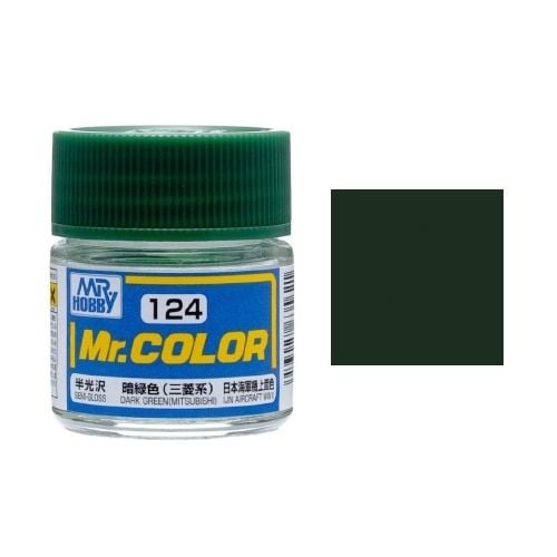  Lacquer C124 Dark Green sơn mô hình màu xanh lá cây đậm 10ml Mr.Hobby C124 