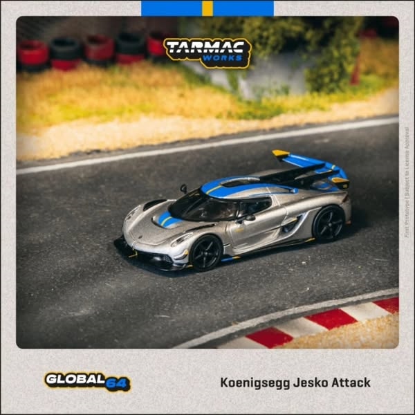  Mô hình xe Koenigsegg Jesko Attack Silver tỉ lệ 1:64 Tarmac Works T64G-TL052-SL 