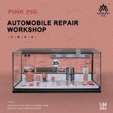  Hộp trưng bày mica xưởng sửa chữa ô tô có bàn nâng, có fig Pink Pig tỉ lệ 1:64 MO641070 