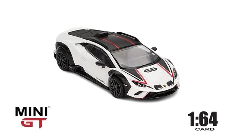  Mô hình xe Lamborghini Huracán Sterrato Bianco Asopo bản card tỉ lệ 1:64 MiniGT x Mijio MGT00763-MJ 