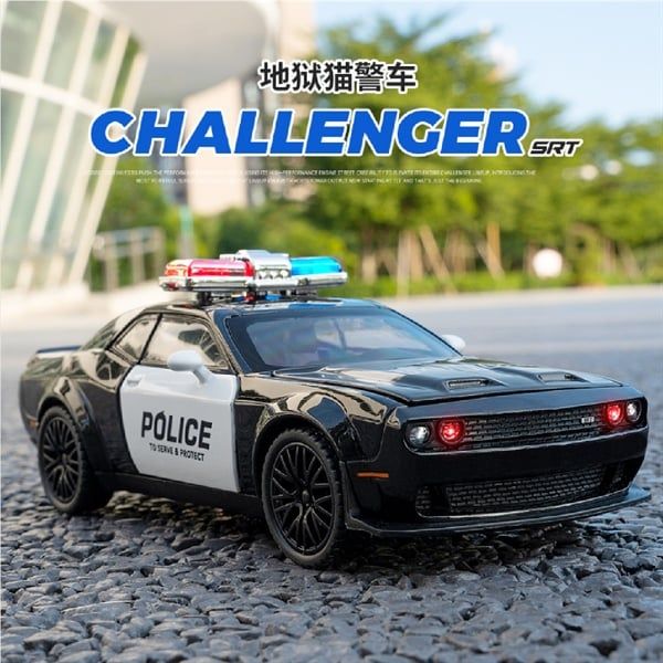  Mô hình xe ô tô Police Dodge Challenger Hellcat tỉ lệ 1:32 Alloy Car OT32037 