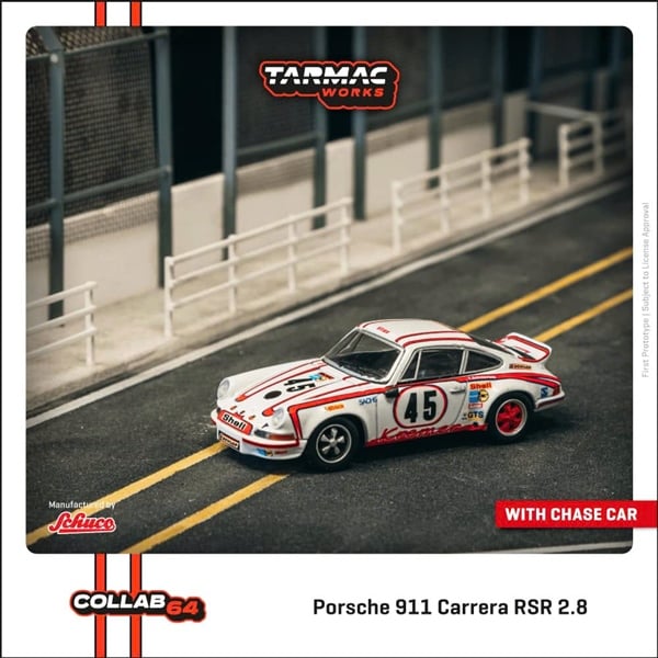  Mô hình xe Porsche 911 Carrera RSR 2.8, 24h Le Mans 1973 #45 Winner tỉ lệ 1:64 Tarmac Works T64S-023-73LM45 