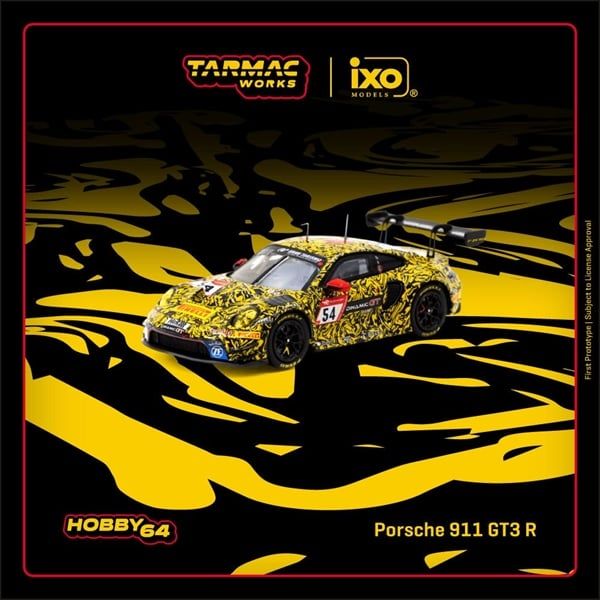  Mô hình xe Porsche 911 GT3 R, Nürburgring 24h 2023, C. Engelhart / A. Güven / L. Heinrich / L. Vanthoor tỉ lệ 1:64 Tarmac Works T64-084-23NUR54 
