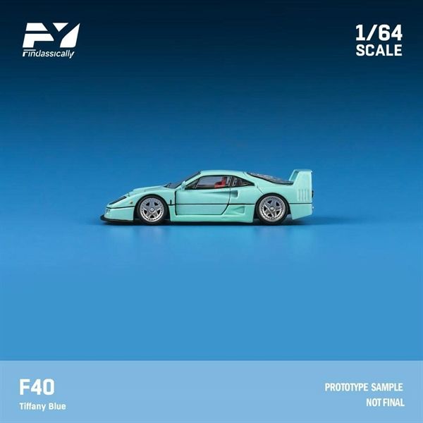  Mô hình xe Ferrari F40 Tiffany Blue bật được đèn lên limited 500pcs tỉ lệ 1:64 Finclassically FY OT64338 
