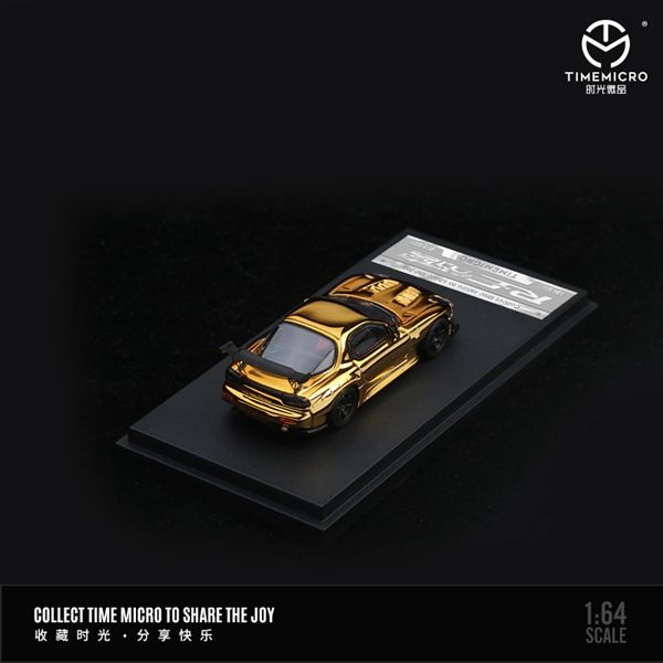  Mô hình xe Mazda RX-7 Amemiya metallic gold tỉ lệ 1:64 Time micro TM647004 