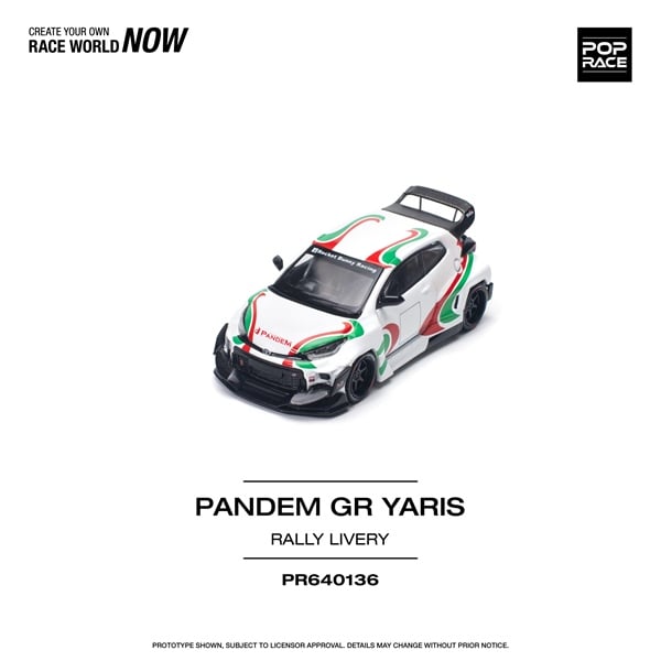  Mô hình xe Pandem GR Yaris Rally Livery tỉ lệ 1:64 Poprace PR640136 