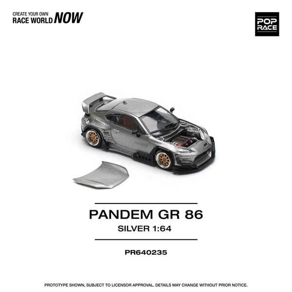  Mô hình xe Rocket Padem GR86 - silver (New tooling) tỉ lệ 1:64 Poprace PR640235 