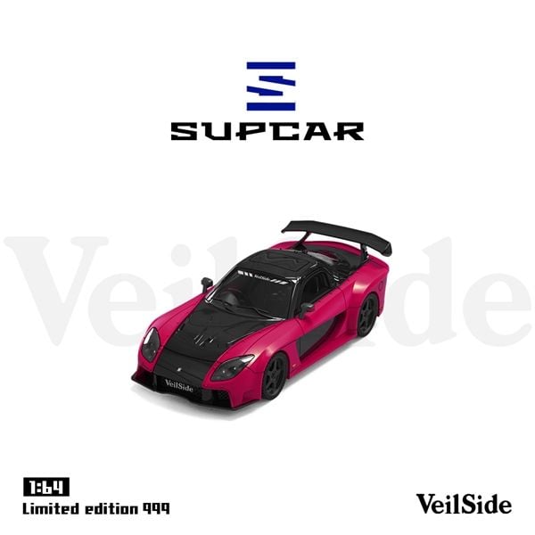  Mô hình xe Mazda RX-7 Veilside rose red limited 999pcs tỉ lệ 1:64 Supcar SC64042 