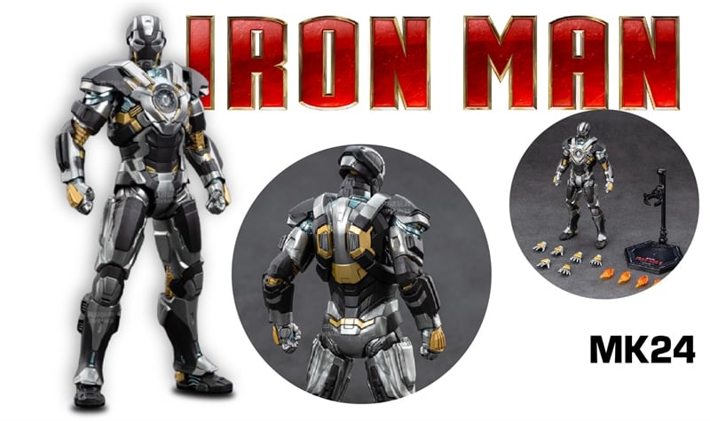  Mô hình nhân vật Marvel Iron man người sắt Mark 24 MK24 SHF Iron man 3 tỉ lệ 1:10 23CM ZD Toys FG262 