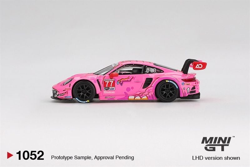  Mô hình xe Porsche 911 GT3 R #77 AO Racing 2024 IMSA ROAD AMERICA tỉ lệ 1:64 MiniGT MGT01052 NO CHASE 