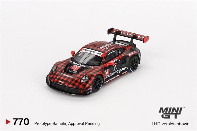  Mô hình xe Porsche 911 GT3 R #9 GTD PRO Pfaff Motorsports IMSA 2023 Sebring 12 Hrs. Winner Place tỉ lệ 1:64 MiniGT MGT00770-CH 