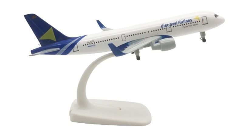  Mô hình máy bay Việt Nam Vietravel Airlines Airbus A321 có bánh xe 20cm MB20052 