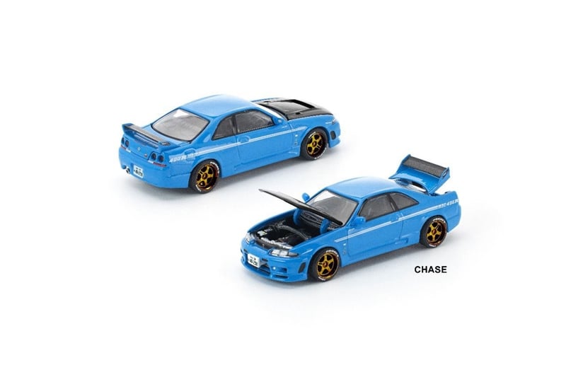  Mô hình xe Nissan Skyline GT-R (R33) Nismo 400R Champion Blue tỉ lệ 1:64 Poprace x Enigma 