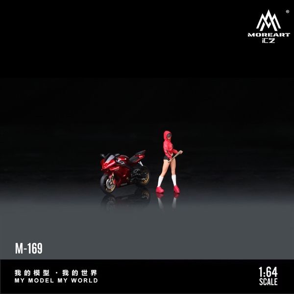  Mô hình nhân vật figure nữ cầm gậy và xe mô tô Yamaha YZF R6 Baseball Girl Motorcycle resin tỉ lệ 1:64 MoreArt MO222169 