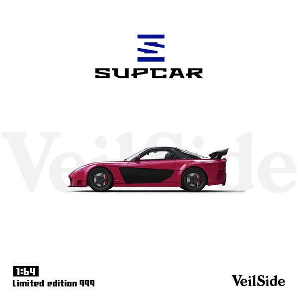  Mô hình xe Mazda RX-7 Veilside rose red limited 999pcs tỉ lệ 1:64 Supcar SC64042 