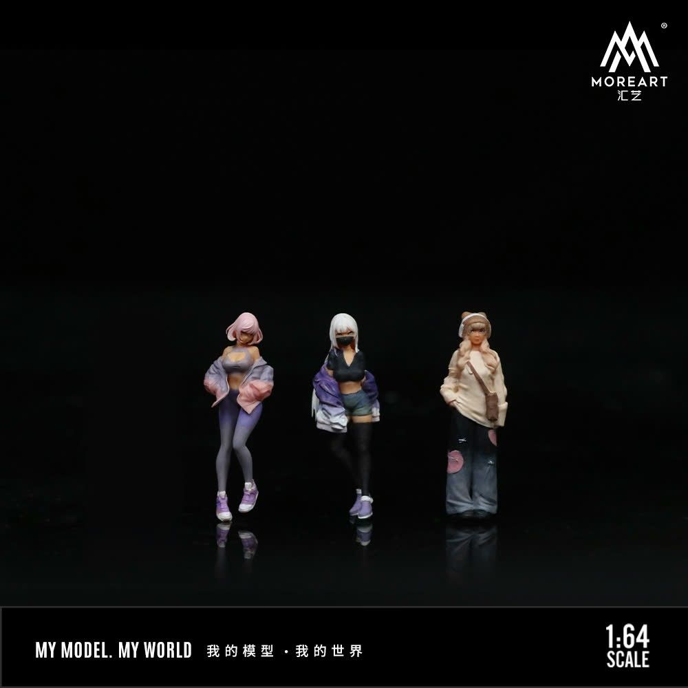  Mô hình set nhân vật 3 cô gái ngọt ngào mát mẻ tỉ lệ 1:64 MoreArt MO223039 
