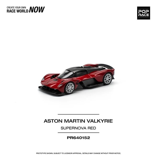  Mô hình xe Aston Martin Valkyrie V12 Supernova Red tỉ lệ 1:64 Poprace PR640152 