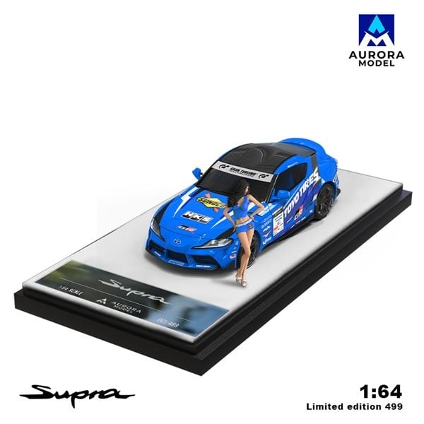  Mô hình xe Toyota Supra A90 Blue Speedmaster tỉ lệ 1:64 AURORA MODEL AM647411 