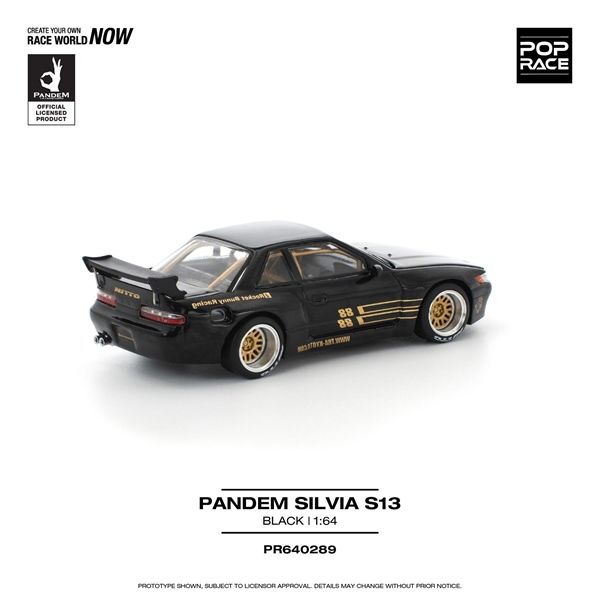  Mô hình xe Nissan Silvia S13 Pandem black tỉ lệ 1:64 Poprace PR640289 