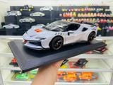  Mô hình xe Ferrari SF90 XX Stradale Giallo Modena silver full open tỉ lệ 1:18 Bburago 18-16020 OT18013 