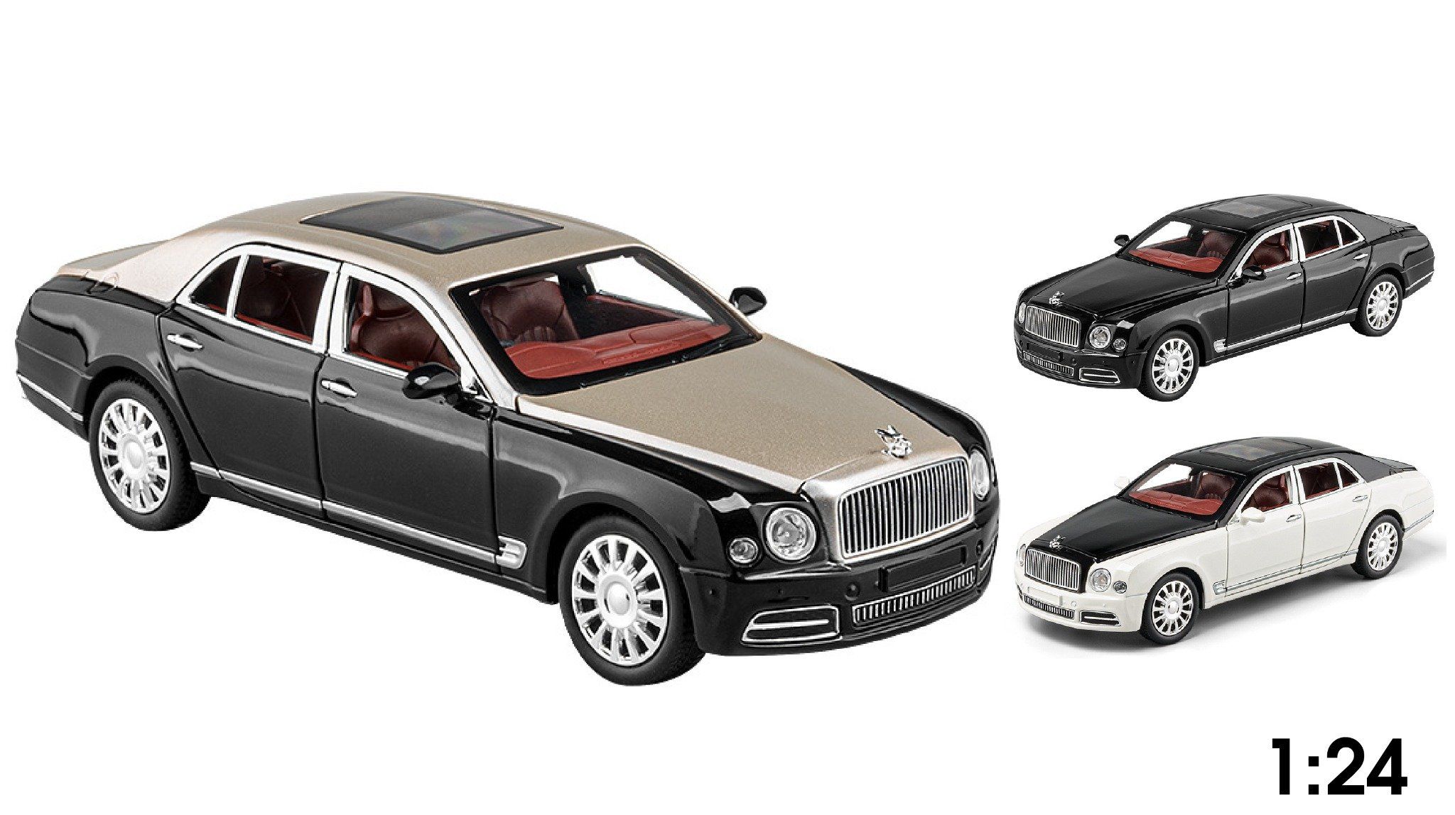  Mô hình xe Bentley Mulsane 2020 bầu trời sao full open đánh lái được tỉ lệ 1:24 Chezhi CZ144B OT035 