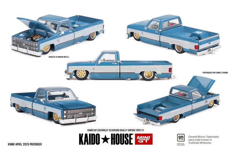  Mô hình xe Chevrolet Silverado Dually Vintage Spec V1 tỉ lệ 1:64 Kaido House KHMG192 