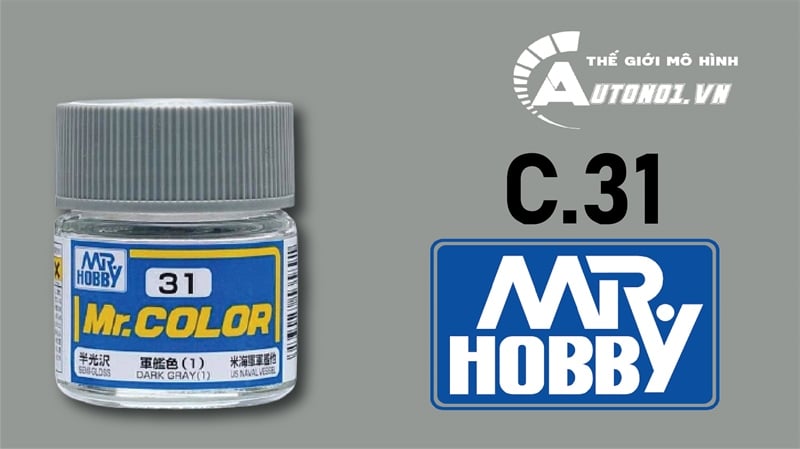  Lacquer c31 dark gray sơn mô hình màu xám tối - màu liberty walk 10ml Mr.Hobby C31 