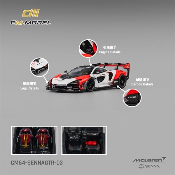  Mô hình xe Mclaren Senna GTR hộp mica 1:64 CM Model CM64-SENNAGTR-03 