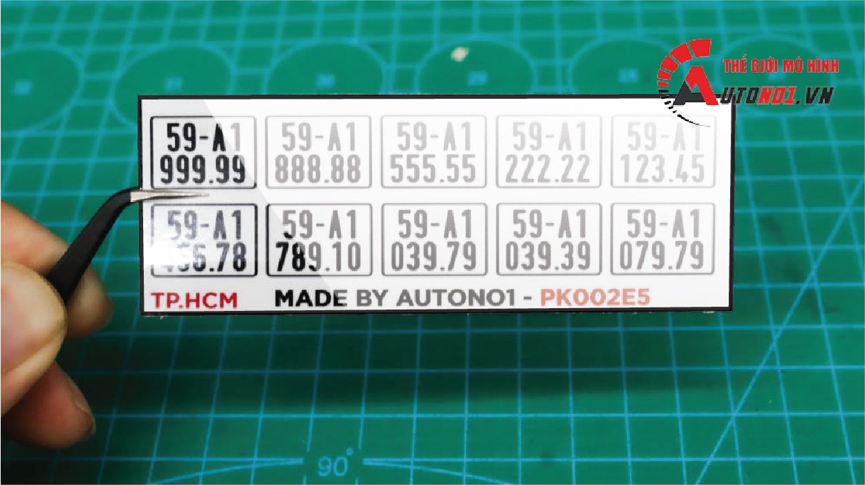  Biển số xe mô hình cho mô tô 1:12 HCM SG Autono1 PK002a 