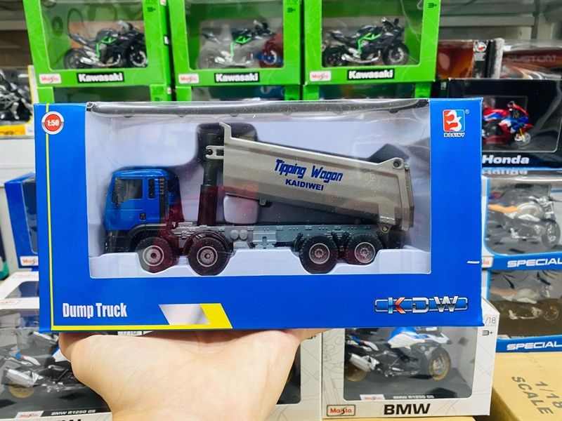  Mô hình xe tải tự đổ bằng kim loại tỉ lệ 1:50 KDW Kaidiwei 1385 