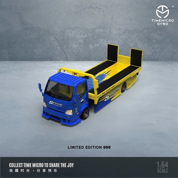  Mô hình xe móoc vận chuyển sàn phẳng H300 Flatbed Transport Trailer SPOON tỉ lệ 1:64 Time Micro TM647203 