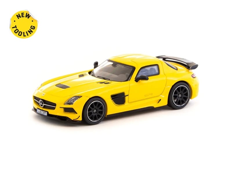  Mô hình xe Mercedes-Benz SLS AMG Coupé BlackYellow tỉ lệ 1:64 Tarmac Works 