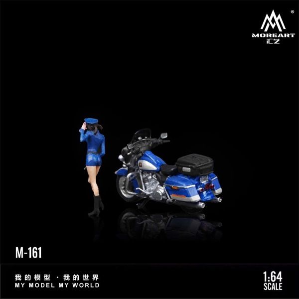  Mô hình nhân vật figure nữ và xe cảnh sát Harley Davison resin tỉ lệ 1:64 MoreArt MO222161 