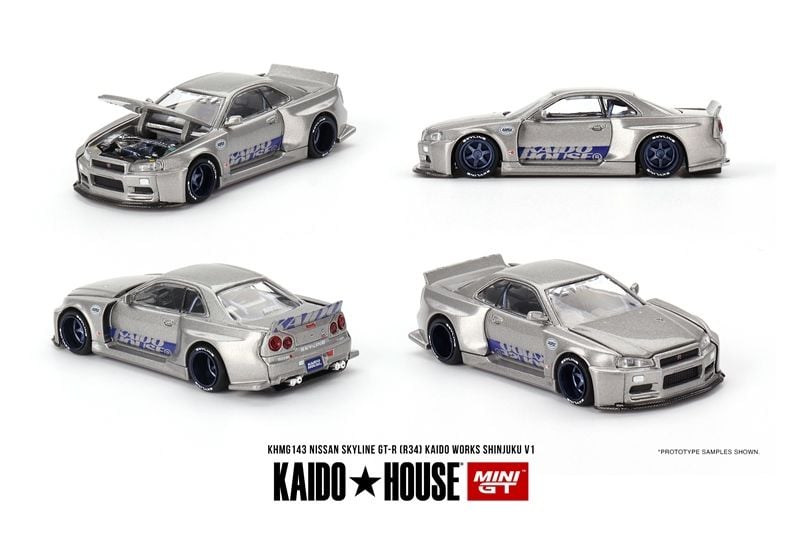 Mô hình xe Nissan Skyline GT-R (R34) Kaido Works SHINJUKU V1 Loose tỉ lệ 1:64 KHMG143 