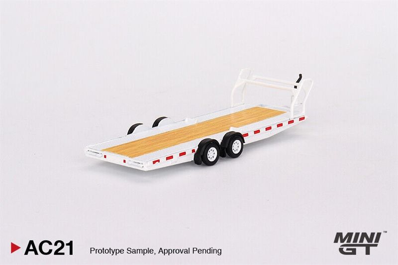  Mô hình phụ kiện rơ móc kéo xe Car Hauler Trailer White tỉ lệ 1:64 MiniGT MGTAC21 