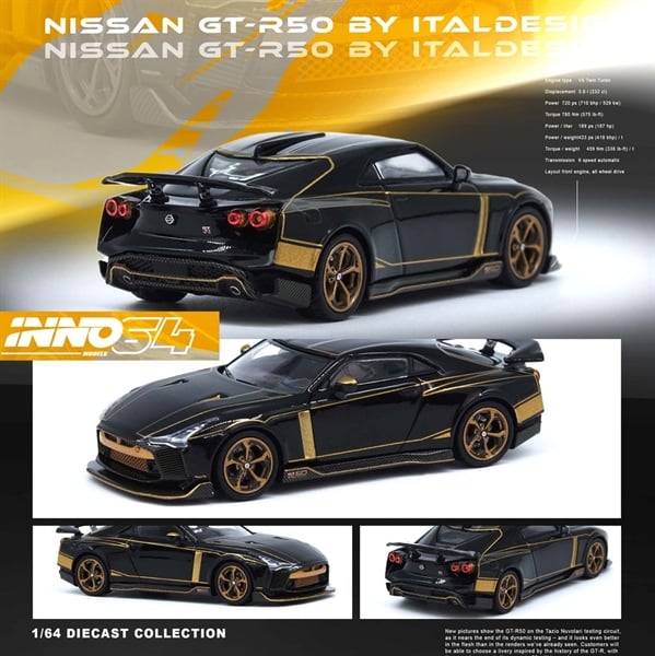  Mô hình xe Nissan GT-R50 By ITALDESIGN Black tỉ lệ 1:64 Inno64 IN64-R50-BLK 
