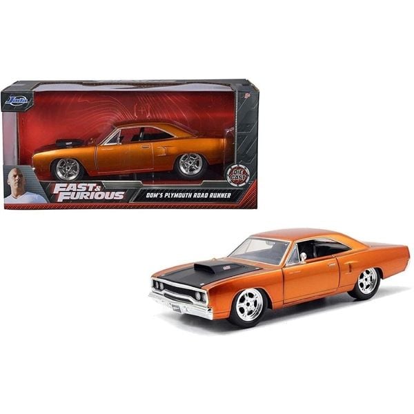  Mô hình xe Plymount Road runner Dom's Fast & Furious mở full cửa tỉ lệ 1:24 Jada toys 97126 