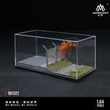  Hộp trưng bày mô phỏng sa bàn bãi đỗ xe kèm đường ray kích thước 18x8.5x8.6cm Railway Scenery tỉ lệ 1:64 MoreArt MO901322 